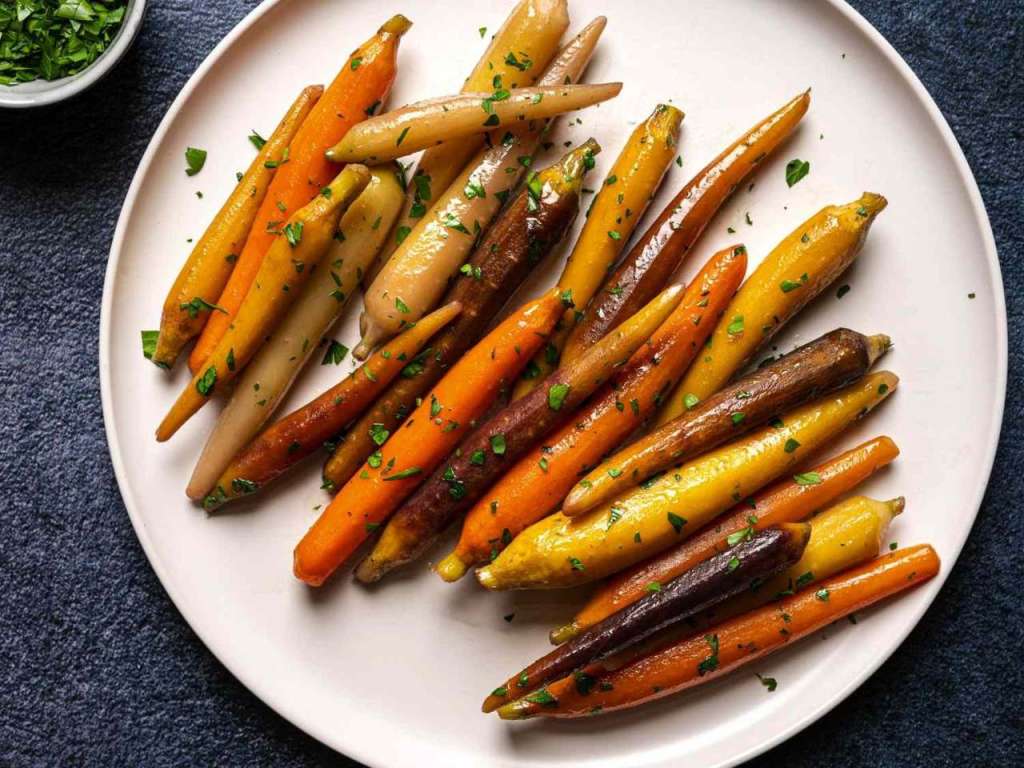Глазированная морковь с маслом и зеленью в су-виде